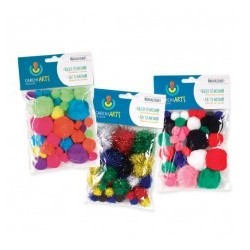POMPONES COLORES BASICOS P/30